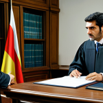 **

"A modern Spanish courtroom scene, showcasing a lawyer in a professional business suit addressing a judge. The courtroom should have realistic details like the Spanish flag and legal documents on the table. The overall atmosphere should be serious and professional. fully clothed, appropriate attire, safe for work, perfect anatomy, natural proportions, professional legal setting, high quality, well-formed hands, proper finger count, modest clothing."

**