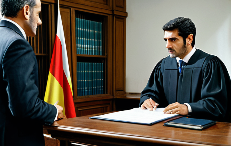 **
"A modern Spanish courtroom scene, showcasing a lawyer in a professional business suit addressing a judge. The courtroom should have realistic details like the Spanish flag and legal documents on the table. The overall atmosphere should be serious and professional. fully clothed, appropriate attire, safe for work, perfect anatomy, natural proportions, professional legal setting, high quality, well-formed hands, proper finger count, modest clothing."
**