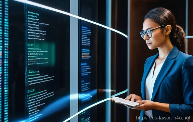 변호사 업무의 윤리적 문제 - **Prompt:** A diverse lawyer, appearing thoughtful and determined, stands on a glowing, ethereal tig... 변호사 업무의 윤리적 문제 - **Prompt:** A diverse lawyer, appearing thoughtful and determined, stands on a glowing, ethereal tig...